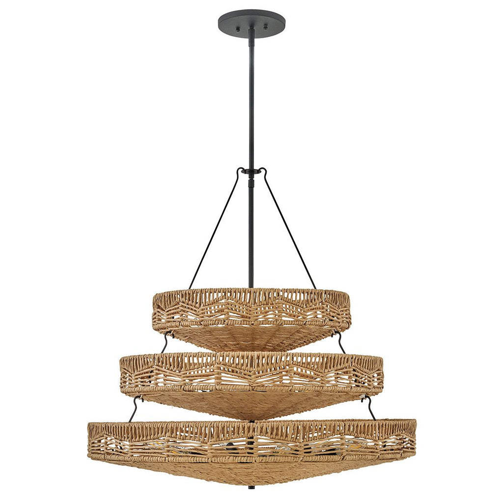 QN-OPHELIA-13P-BK-CAM Ophelia 13 Light Multi-Tier Chandelier Black/Camel
