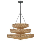 QN-OPHELIA-13P-BK-CAM Ophelia 13 Light Multi-Tier Chandelier Black/Camel