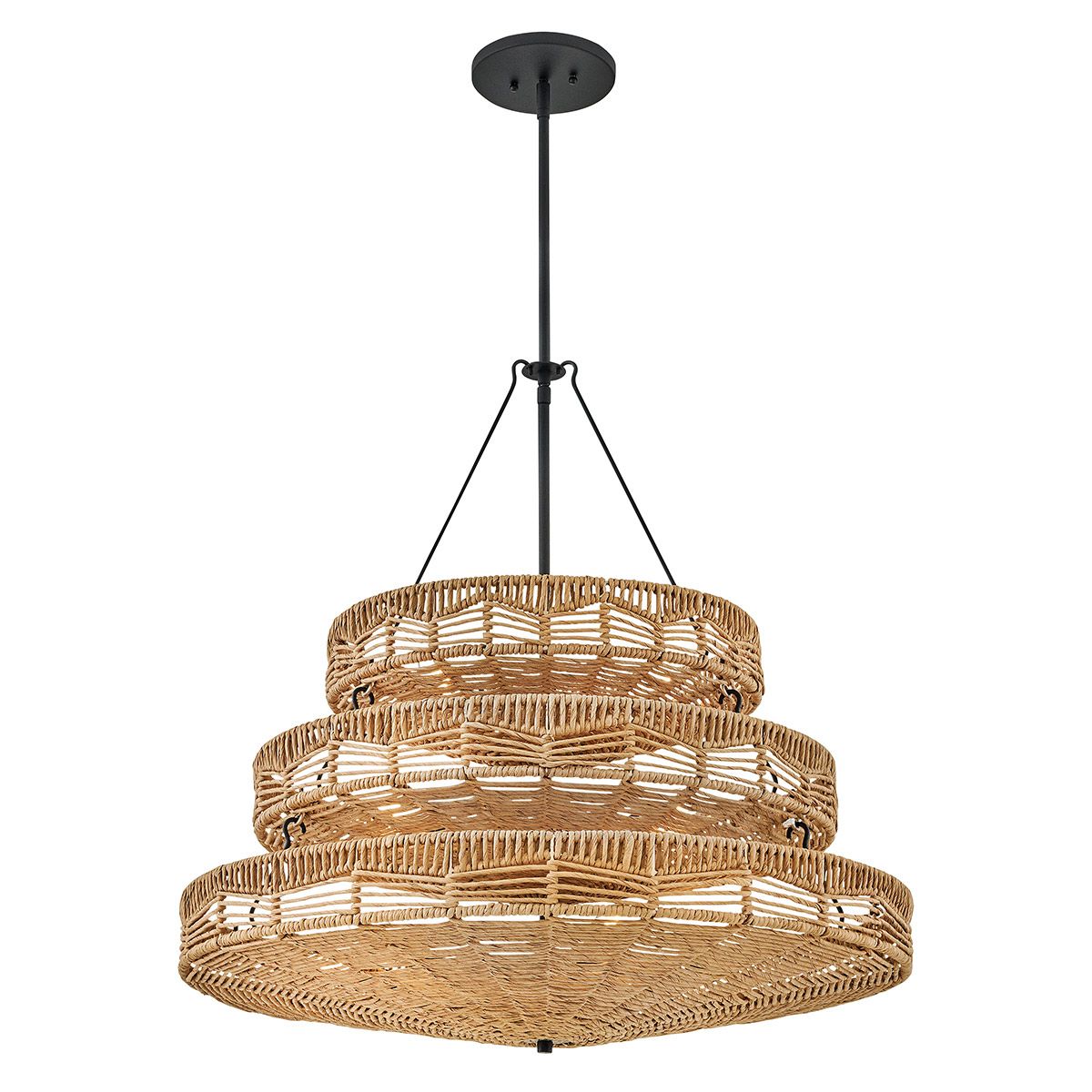 QN-OPHELIA-13P-BK-CAM Ophelia 13 Light Multi-Tier Chandelier Black/Camel