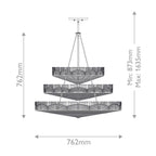 QN-OPHELIA-13P-BK-CAM Ophelia 13 Light Multi-Tier Chandelier Black/Camel