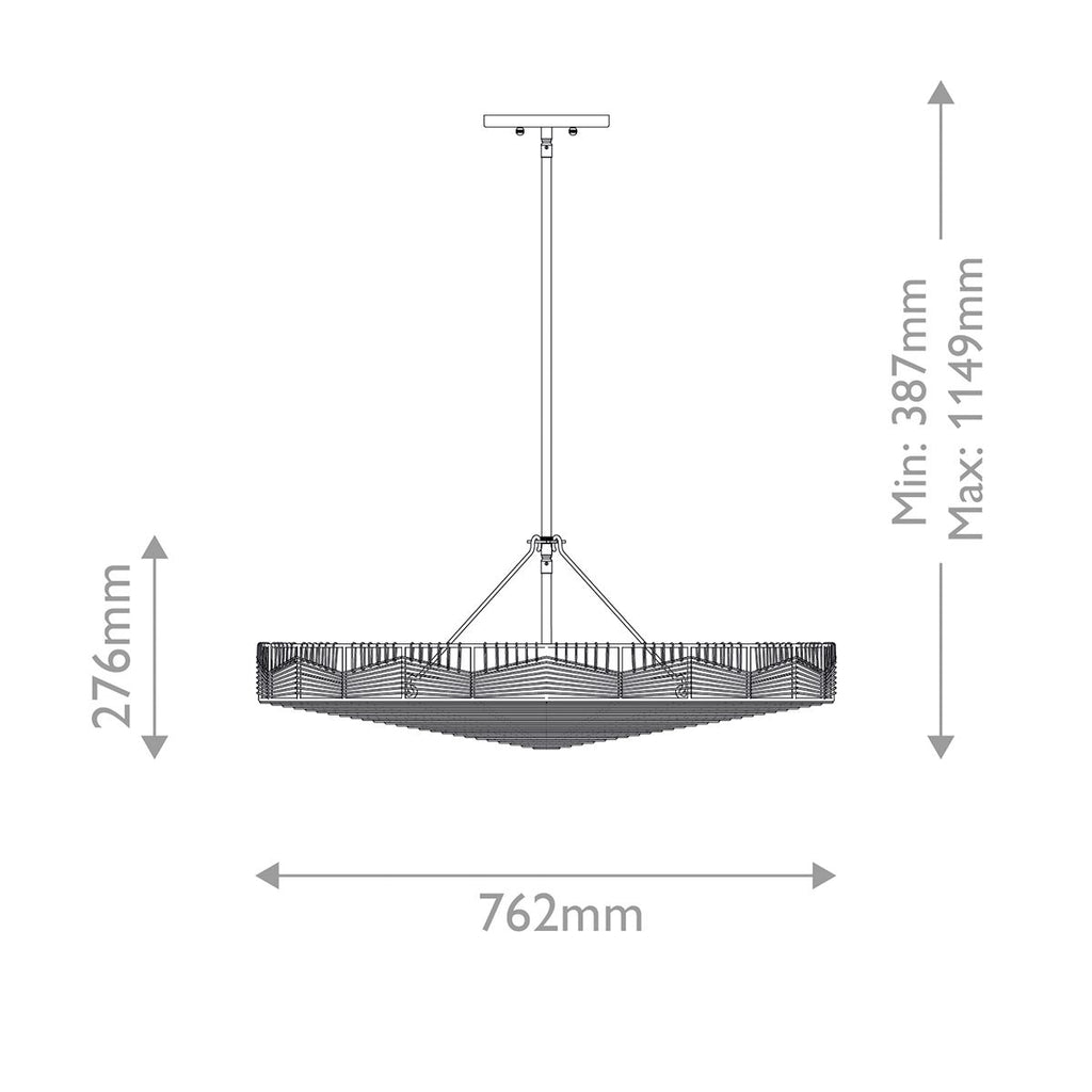 QN-OPHELIA-6P-BK-BK Ophelia 6 Light Duo Mount Pendant Black