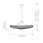 QN-OPHELIA-6P-BK-CAM Ophelia 6 Light Duo Mount Pendant Black/Camel