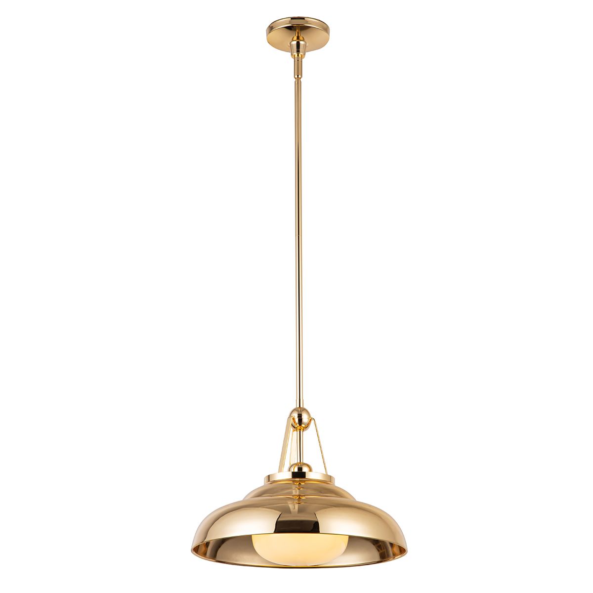 QN-PALMETTO-P-M-PB Palmetto 1 Light Pendant Polished Brass