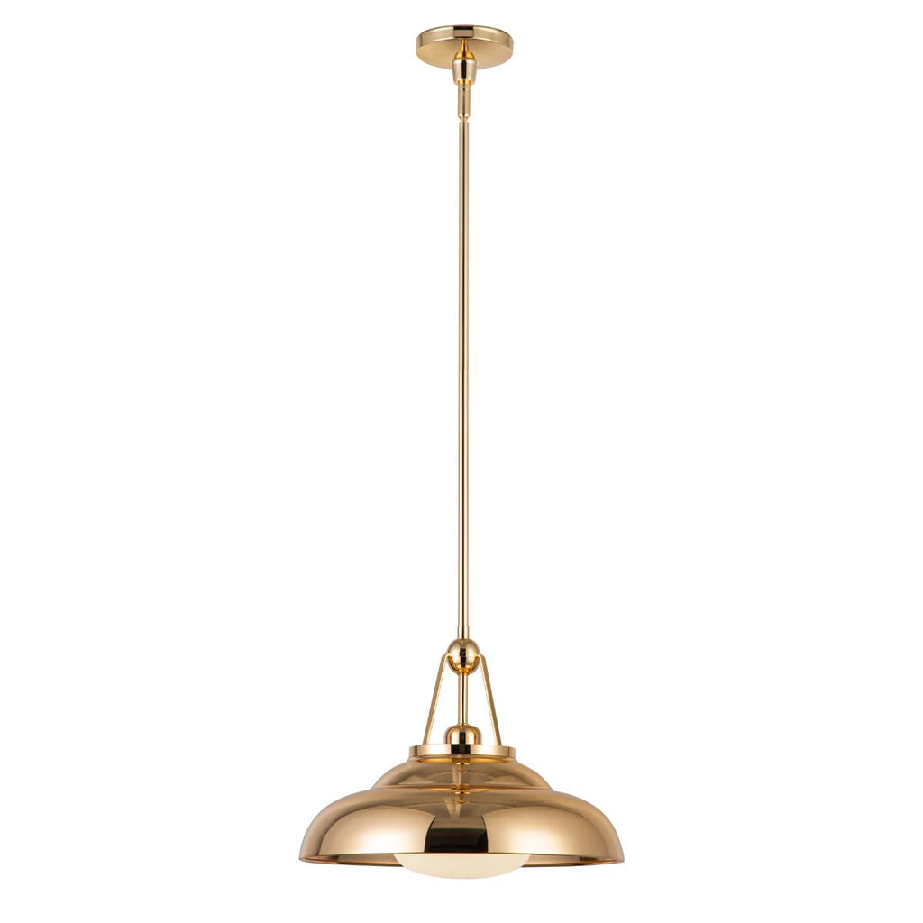 QN-PALMETTO-P-M-PB Palmetto 1 Light Pendant Polished Brass