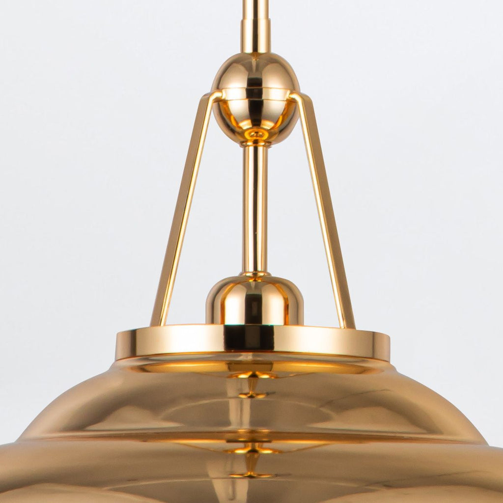 QN-PALMETTO-P-M-PB Palmetto 1 Light Pendant Polished Brass