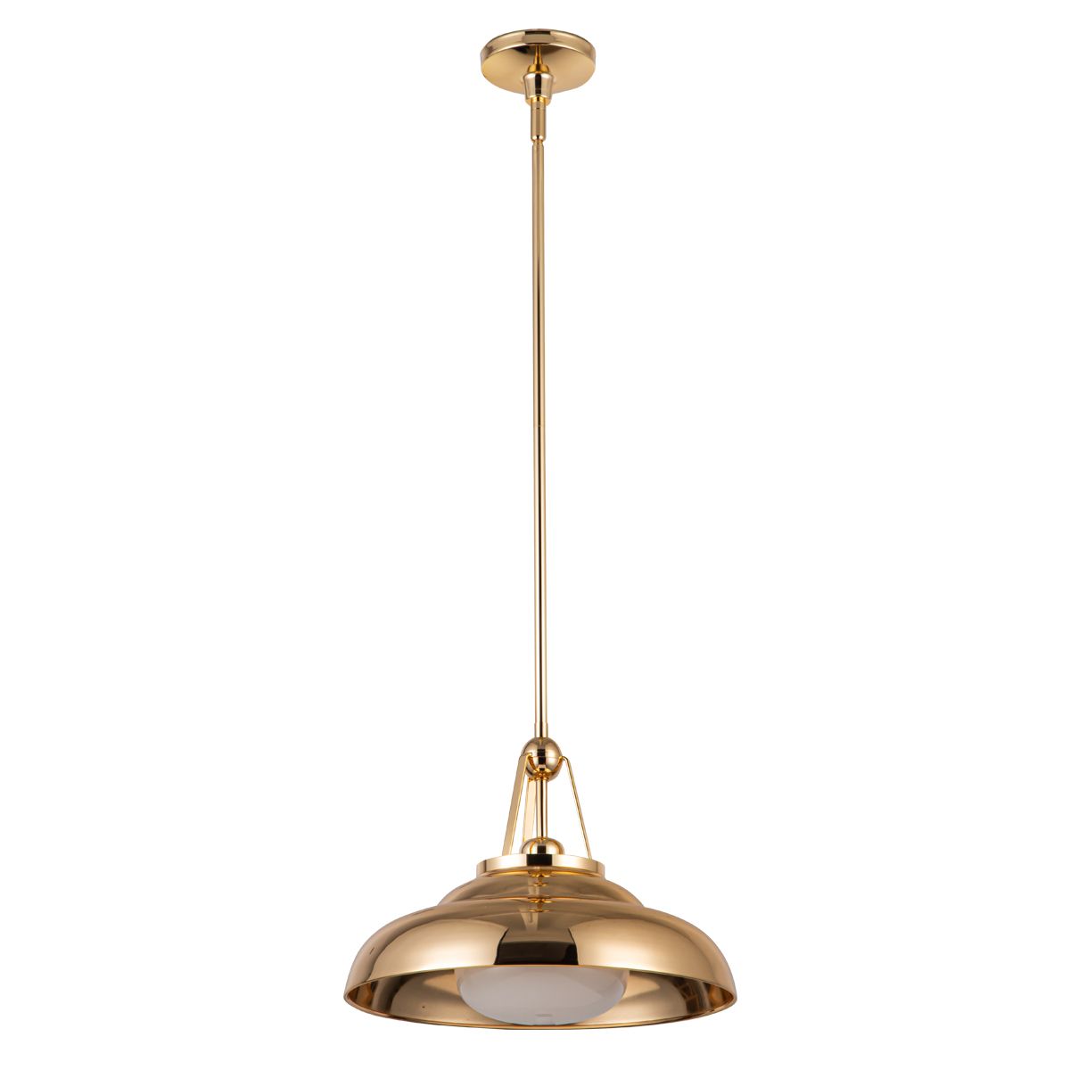 QN-PALMETTO-P-M-PB Palmetto 1 Light Pendant Polished Brass