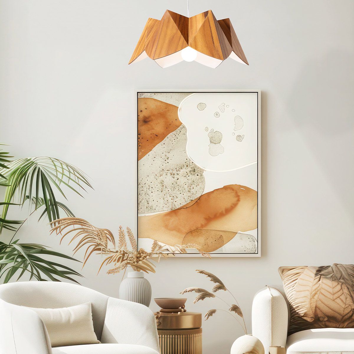 QN-PHYSALIS-P-M-TEAK Physalis Pendant Light Teak