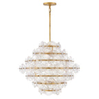 QN-RENE-16P-DSB Rene 16 Light Multi-Tier Chandelier Distressed Brass