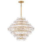 QN-RENE-16P-DSB Rene 16 Light Multi-Tier Chandelier Distressed Brass