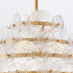 QN-RENE-16P-DSB Rene 16 Light Multi-Tier Chandelier Distressed Brass