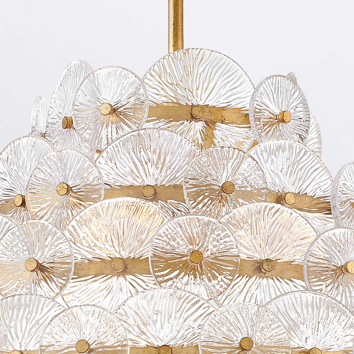 QN-RENE-16P-DSB Rene 16 Light Multi-Tier Chandelier Distressed Brass