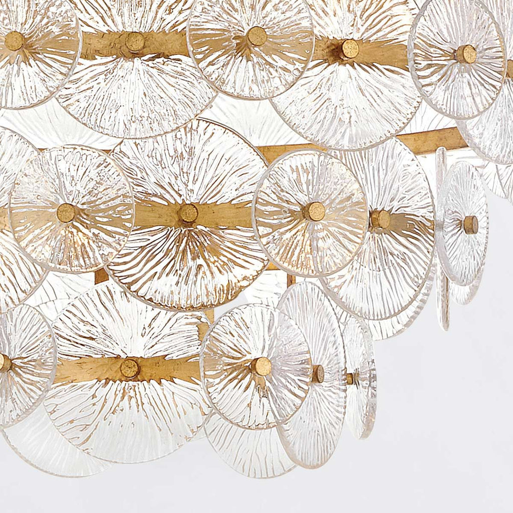 QN-RENE-16P-DSB Rene 16 Light Multi-Tier Chandelier Distressed Brass
