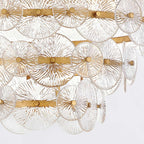 QN-RENE-16P-DSB Rene 16 Light Multi-Tier Chandelier Distressed Brass