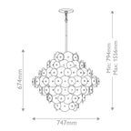 QN-RENE-16P-DSB Rene 16 Light Multi-Tier Chandelier Distressed Brass
