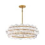 QN-RENE-6P-DSB Rene 6 Light Drum Chandelier Distressed Brass