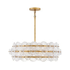 QN-RENE-6P-DSB Rene 6 Light Drum Chandelier Distressed Brass