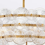 QN-RENE-6P-DSB Rene 6 Light Drum Chandelier Distressed Brass