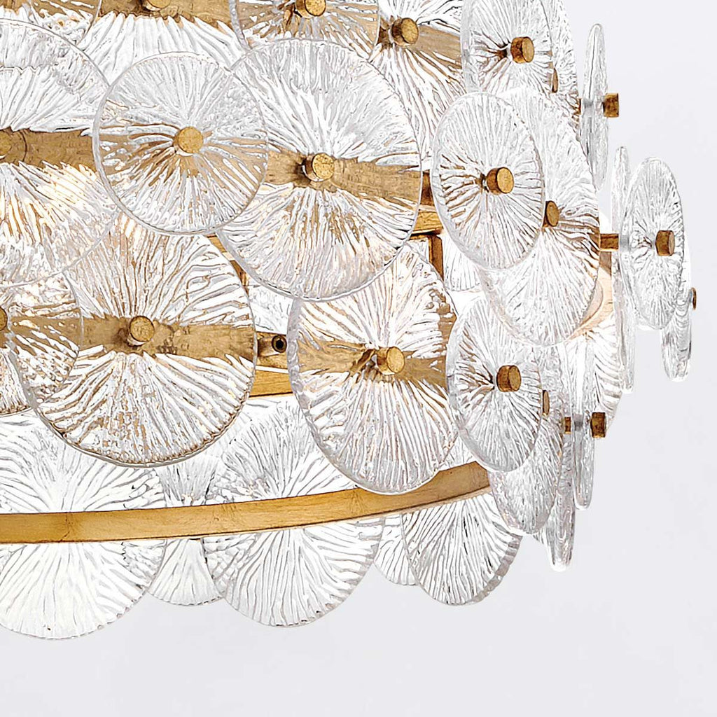 QN-RENE-6P-DSB Rene 6 Light Drum Chandelier Distressed Brass