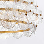 QN-RENE-6P-DSB Rene 6 Light Drum Chandelier Distressed Brass