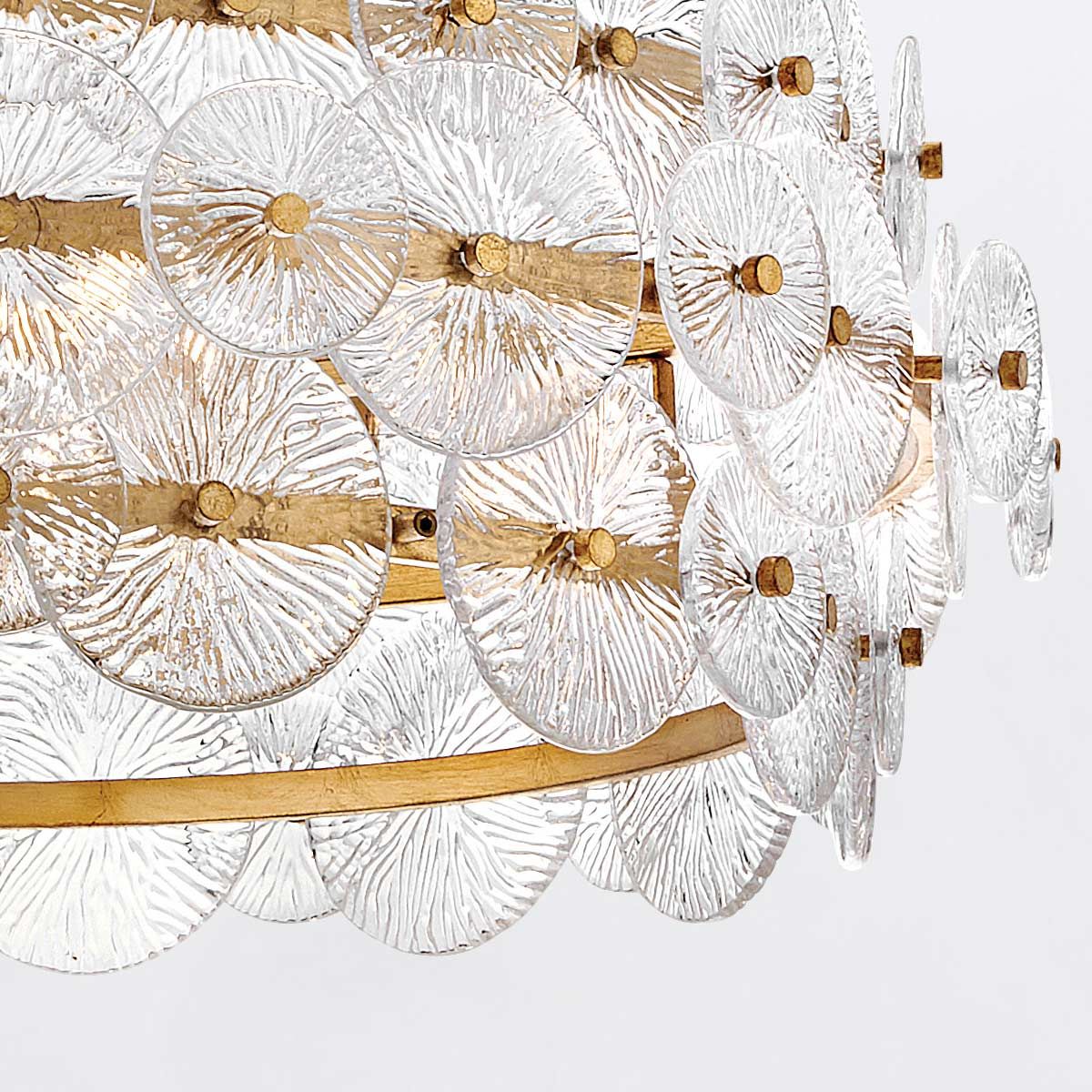 QN-RENE-6P-DSB Rene 6 Light Drum Chandelier Distressed Brass