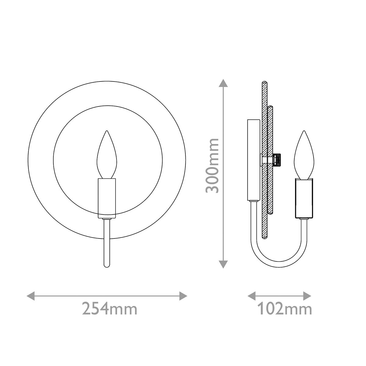 QN-RENE-WB1-DSB Rene 1 Light Wall Light Distressed Brass