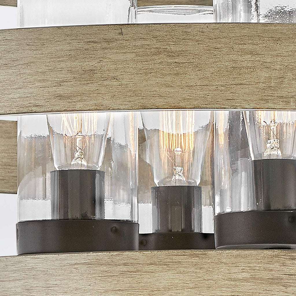 QN-RIVERWOOD4 Riverwood Outdoor 4 Light Chandelier Warm Bronze with Warm Ash accents