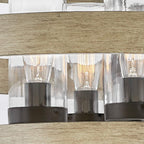 QN-RIVERWOOD4 Riverwood Outdoor 4 Light Chandelier Warm Bronze with Warm Ash accents