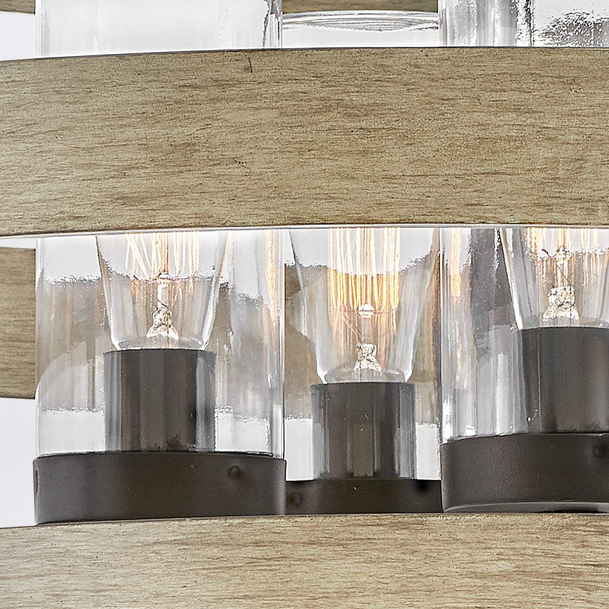 QN-RIVERWOOD4 Riverwood Outdoor 4 Light Chandelier Warm Bronze with Warm Ash accents