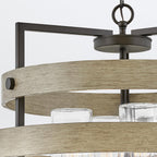 QN-RIVERWOOD4 Riverwood Outdoor 4 Light Chandelier Warm Bronze with Warm Ash accents