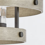 QN-RIVERWOOD4 Riverwood Outdoor 4 Light Chandelier Warm Bronze with Warm Ash accents