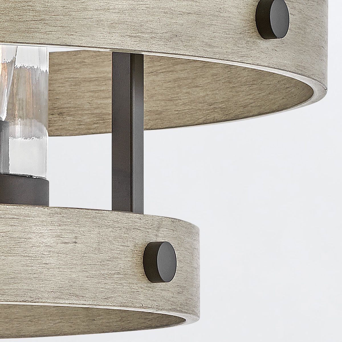 QN-RIVERWOOD4 Riverwood Outdoor 4 Light Chandelier Warm Bronze with Warm Ash accents