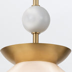 QN-SAUCER-1P-M-AB-OPAL Saucer 1 Light Medium Pendant Aged Brass