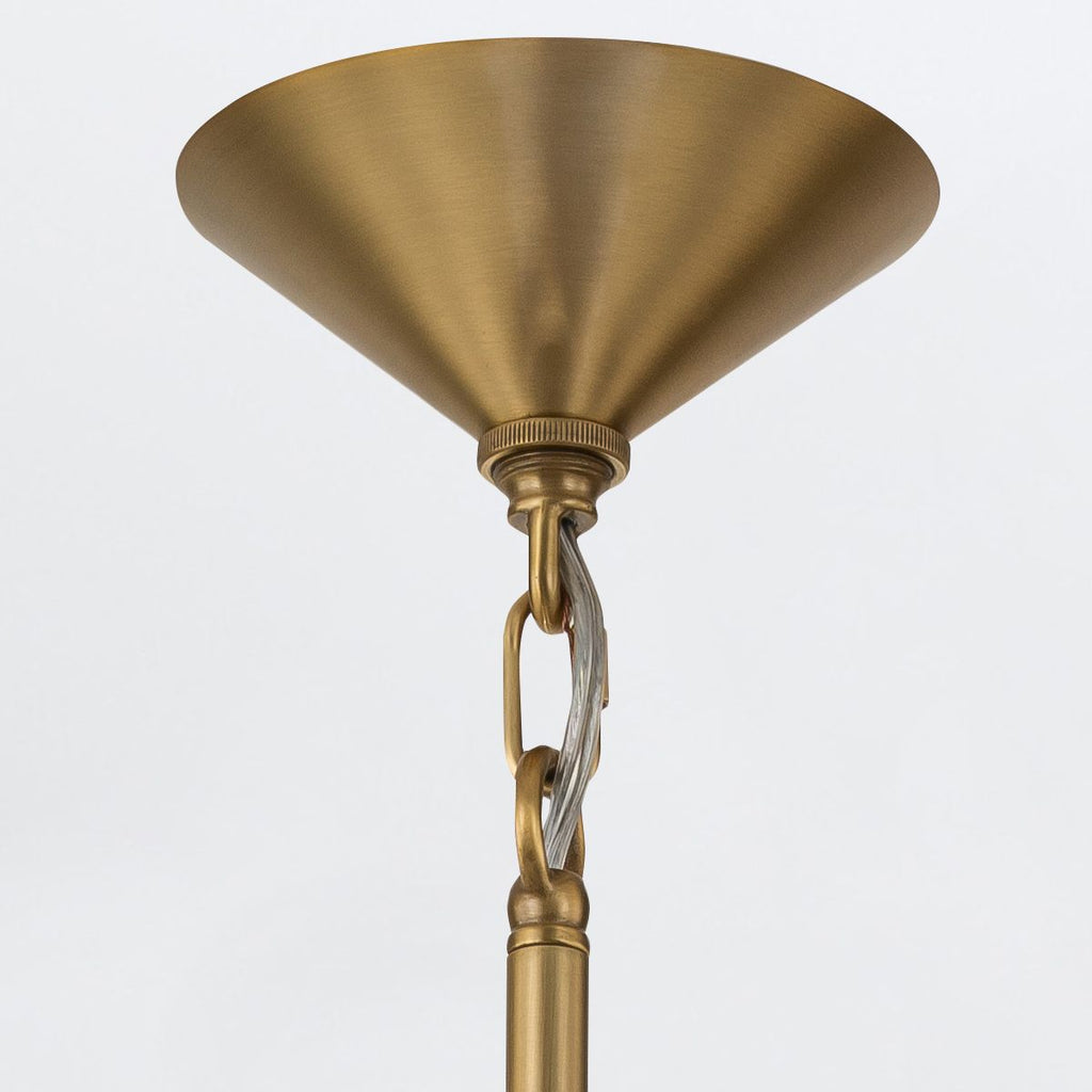 QN-SAUCER-1P-M-AB-OPAL Saucer 1 Light Medium Pendant Aged Brass