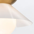 QN-SAUCER-1P-M-AB-OPAL Saucer 1 Light Medium Pendant Aged Brass