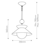 QN-SAUCER-1P-M-AB-OPAL Saucer 1 Light Medium Pendant Aged Brass