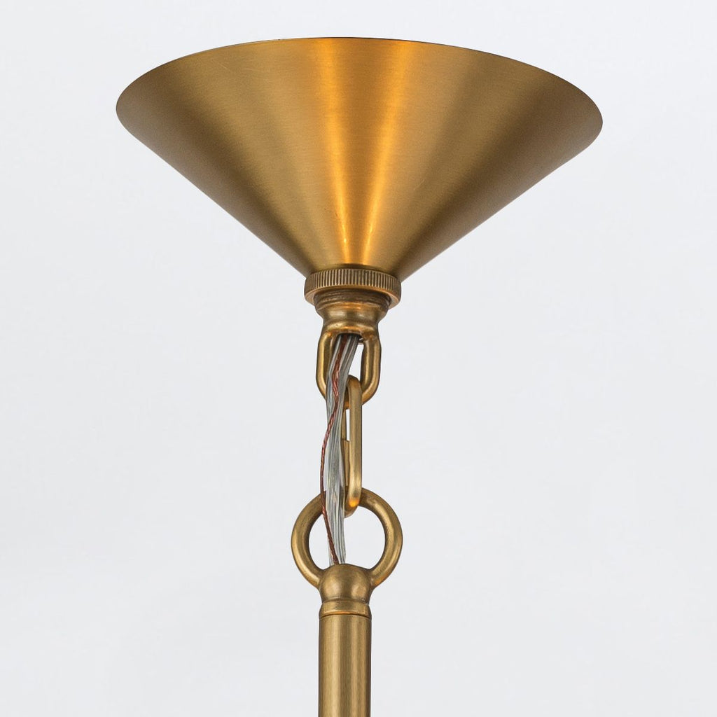 QN-SAUCER-4P-L-AB-OPAL Saucer 4 Light Large Pendant Aged Brass