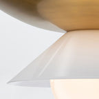 QN-SAUCER-4P-L-AB-OPAL Saucer 4 Light Large Pendant Aged Brass