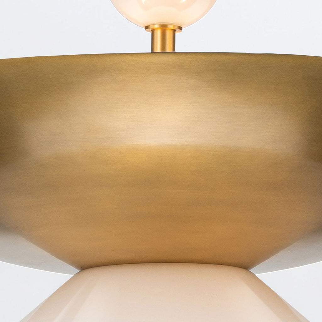 QN-SAUCER-4P-L-AB-OPAL Saucer 4 Light Large Pendant Aged Brass