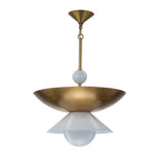 QN-SAUCER-4P-L-AB-OPAL Saucer 4 Light Large Pendant Aged Brass
