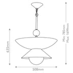 QN-SAUCER-4P-L-AB-OPAL Saucer 4 Light Large Pendant Aged Brass
