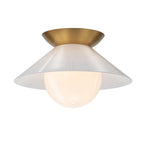 QN-SAUCER-FM-AB-OPAL Saucer 1 Light Flush Aged Brass