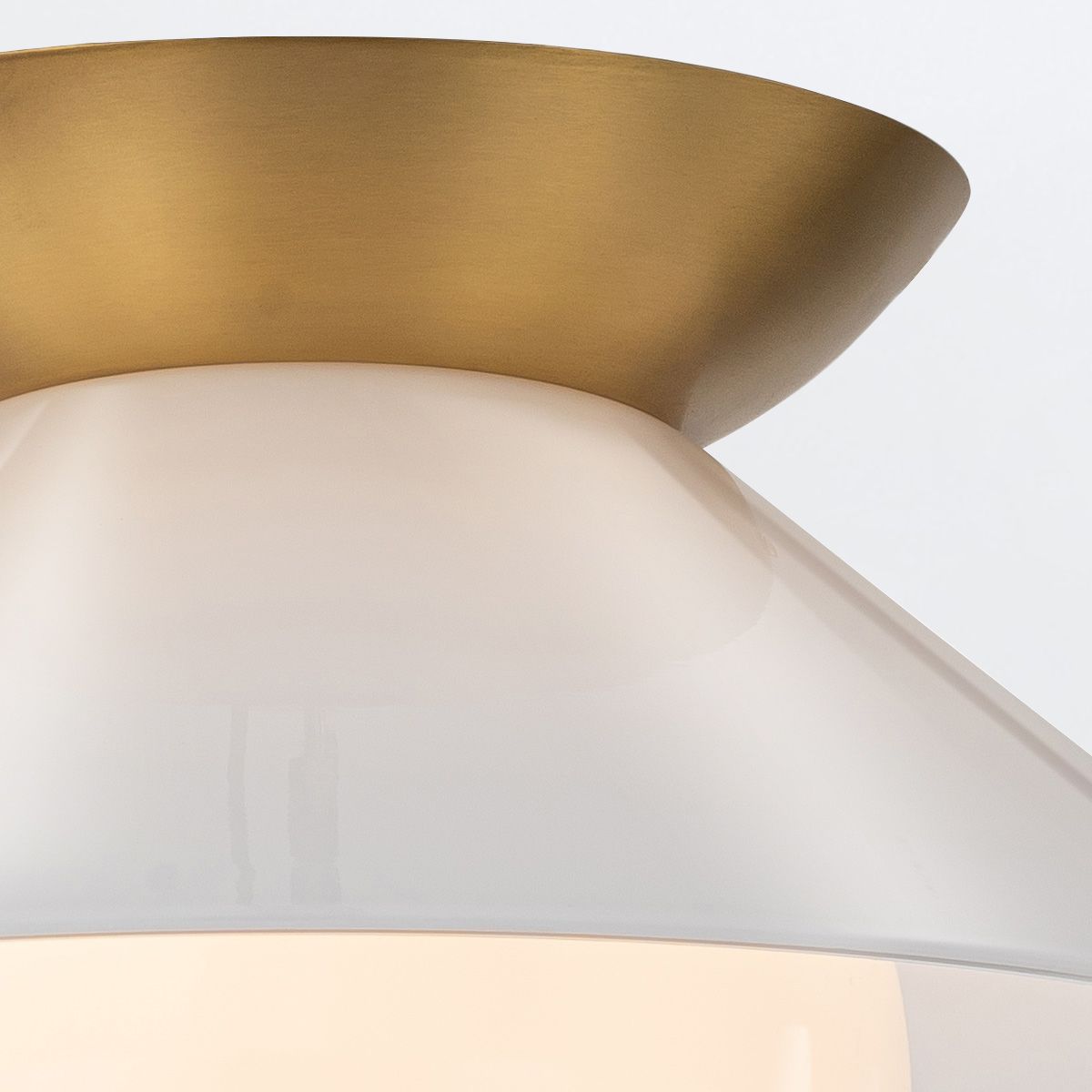 QN-SAUCER-FM-AB-OPAL Saucer 1 Light Flush Aged Brass