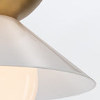 QN-SAUCER-FM-AB-OPAL Saucer 1 Light Flush Aged Brass