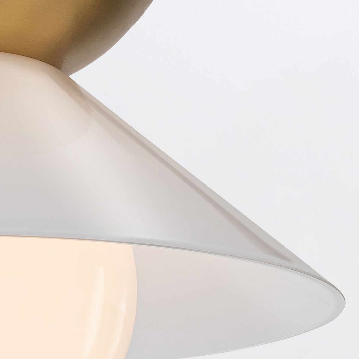 QN-SAUCER-FM-AB-OPAL Saucer 1 Light Flush Aged Brass