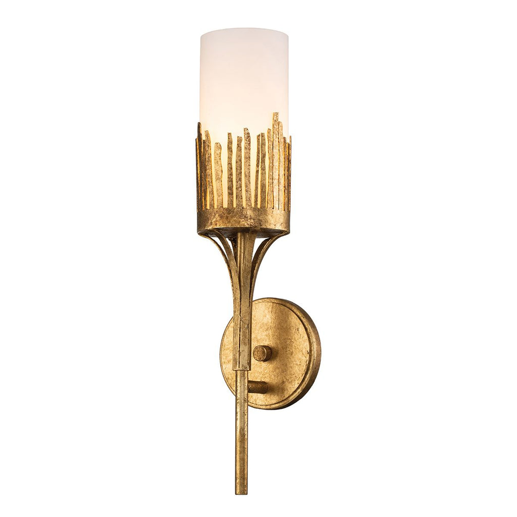 QN-SAWGRASS-1WB-DG-O Sawgrass Bathroom 1 Light Wall Light Gold Leaf with Antique Glaze