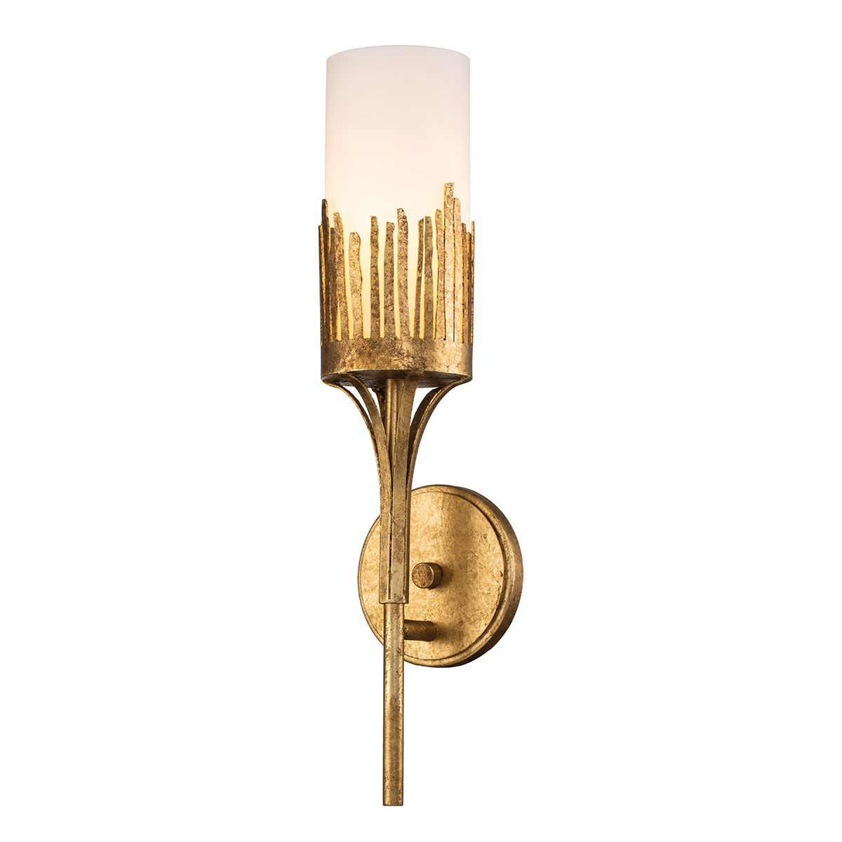 QN-SAWGRASS-1WB-DG-O Sawgrass Bathroom 1 Light Wall Light Gold Leaf with Antique Glaze
