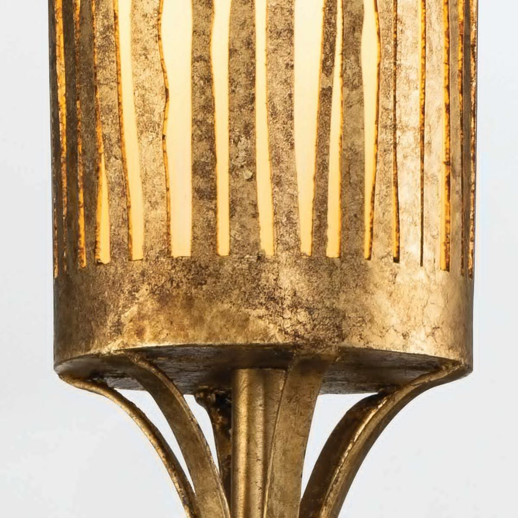 QN-SAWGRASS-1WB-DG-O Sawgrass Bathroom 1 Light Wall Light Gold Leaf with Antique Glaze