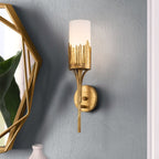QN-SAWGRASS-1WB-DG-O Sawgrass Bathroom 1 Light Wall Light Gold Leaf with Antique Glaze
