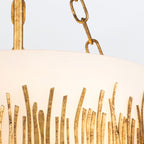 QN-SAWGRASS-2P-DG-O Sawgrass 3 Light Pendant Gold Leaf with Antique Glaze