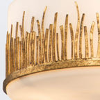QN-SAWGRASS-2P-DG-O Sawgrass 3 Light Pendant Gold Leaf with Antique Glaze